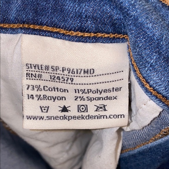 Sneak Peek Size 3 High Rise Black Blue Skinny Jeans - Picture 3 of 14